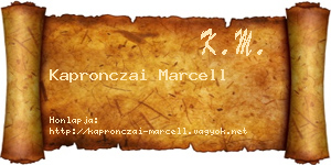 Kapronczai Marcell névjegykártya